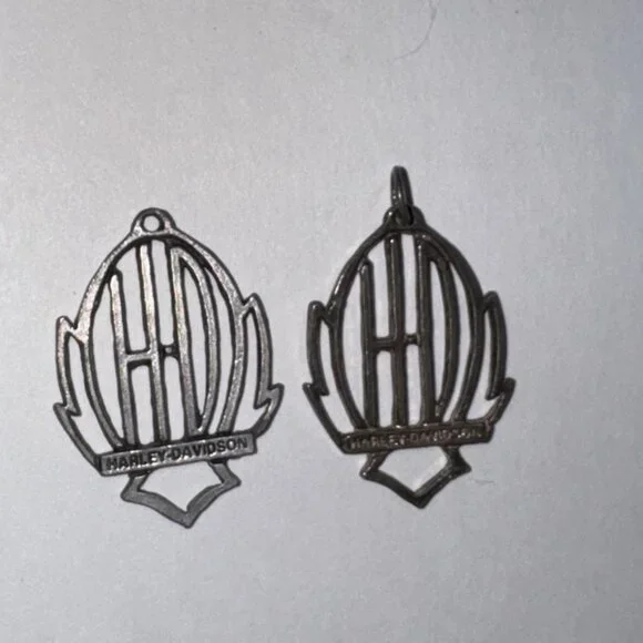 Open Sterling Silver Harley Davidson Pendant